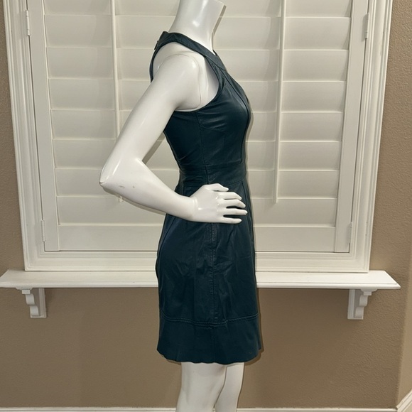 French Connection Jive Halter Genuine Leather Dress - Picture 4 of 11